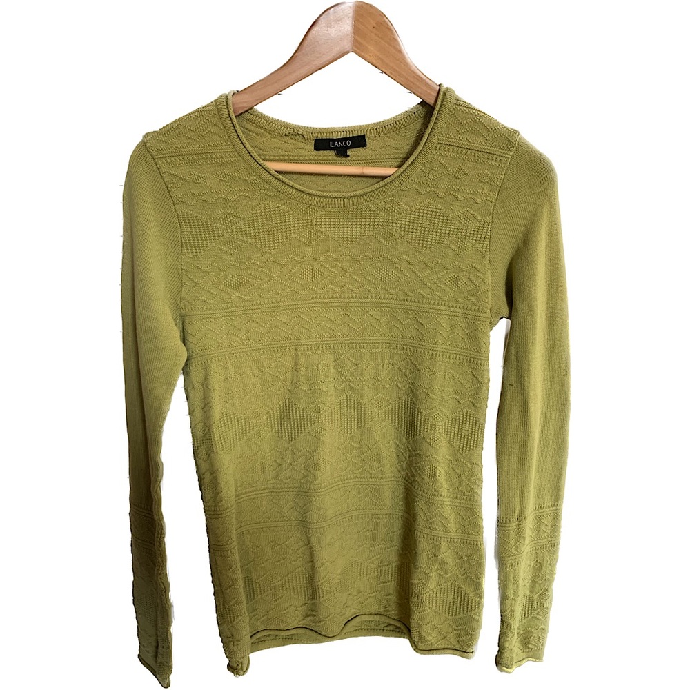 Bright Green Knit Long Sweater Medium